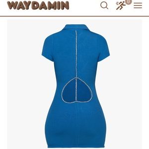 Waydamin Blue Diamond Cut Out Dress XS